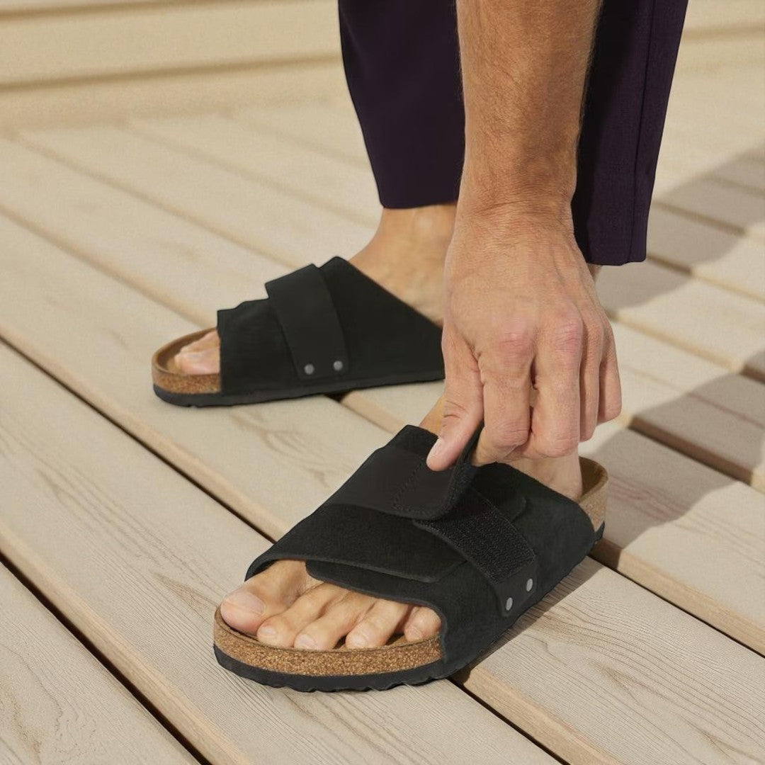 Sandales OSLO en Daim Premium | Semelle Intérieure en Liège avec Bride Ajustable