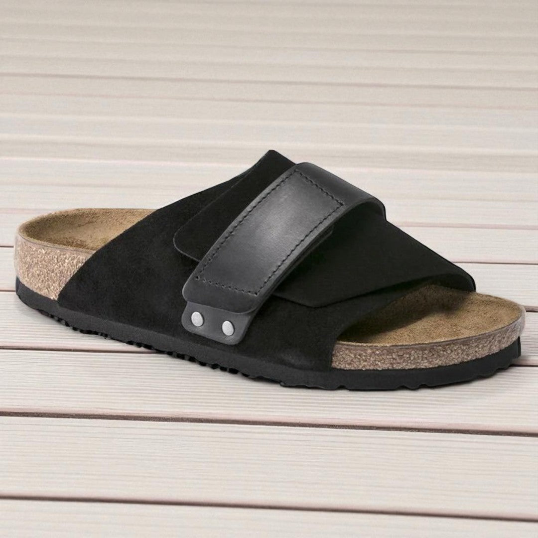 Sandales OSLO en Daim Premium | Semelle Intérieure en Liège avec Bride Ajustable